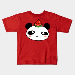 Watermelon Panda Face Kids T-Shirt